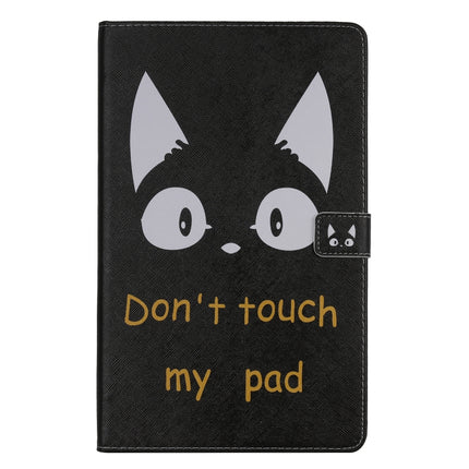 For Galaxy Tab A 10.1 (2019) 3D Colored Drawing Horizontal Flip Leather Case with Holder & Card Slots & Wallet(Cat Ears)-garmade.com