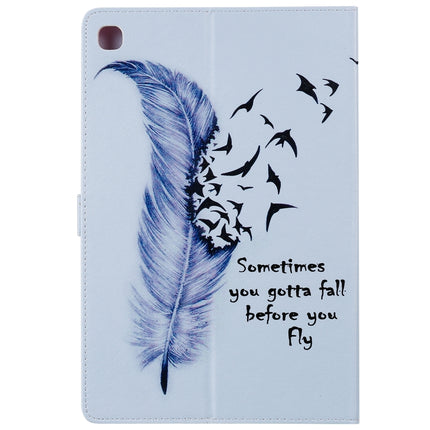 For Galaxy Tab S5e 3D Colored Drawing Horizontal Flip Leather Case with Holder & Card Slots & Wallet(Feather)-garmade.com