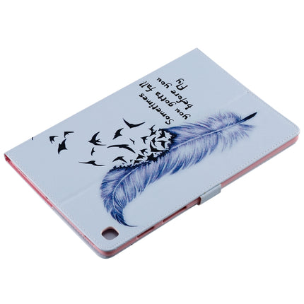 For Galaxy Tab S5e 3D Colored Drawing Horizontal Flip Leather Case with Holder & Card Slots & Wallet(Feather)-garmade.com