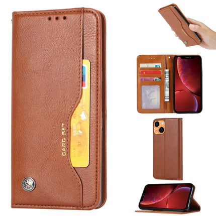 Knead Skin Texture Horizontal Flip Leather Case with Photo Frame & Holder & Card Slots & Wallet For iPhone 13(Brown)-garmade.com