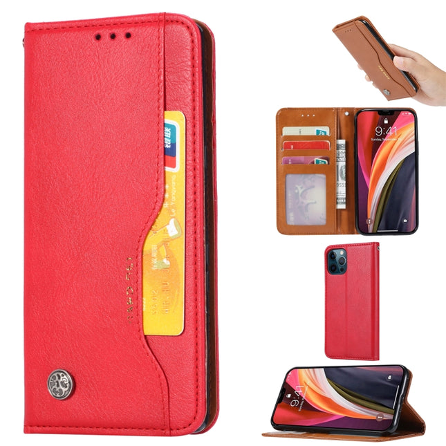 Knead Skin Texture Horizontal Flip Leather Case with Photo Frame & Holder & Card Slots & Wallet For iPhone 13 Pro(Red)-garmade.com