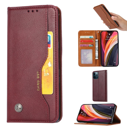 Knead Skin Texture Horizontal Flip Leather Case with Photo Frame & Holder & Card Slots & Wallet For iPhone 13 Pro(Wine Red)-garmade.com