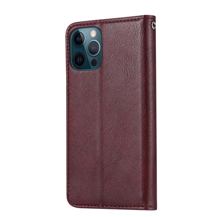 Knead Skin Texture Horizontal Flip Leather Case with Photo Frame & Holder & Card Slots & Wallet For iPhone 13 Pro Max(Wine Red)-garmade.com