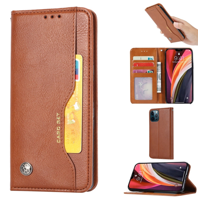 Knead Skin Texture Horizontal Flip Leather Case with Photo Frame & Holder & Card Slots & Wallet For iPhone 13 Pro Max(Brown)-garmade.com