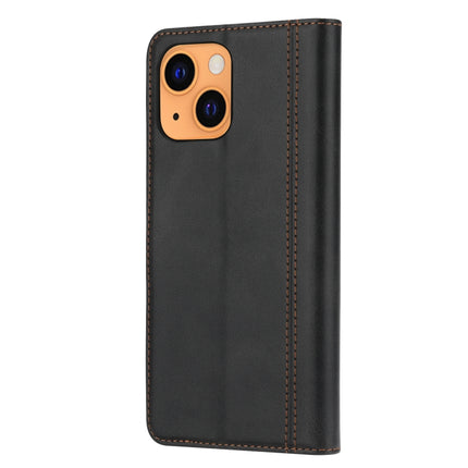 Calf Texture Double Fold Clasp Horizontal Flip Leather Case with Photo Frame & Holder & Card Slots & Wallet For iPhone 13(Black)-garmade.com
