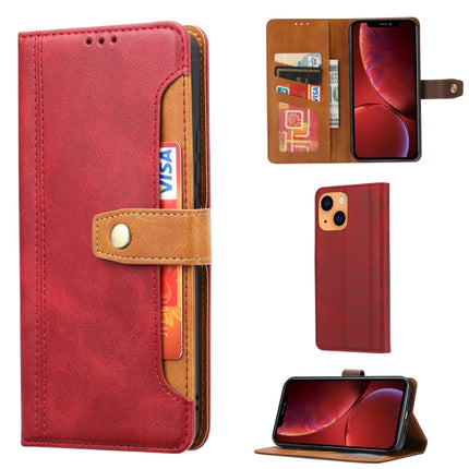 Calf Texture Double Fold Clasp Horizontal Flip Leather Case with Photo Frame & Holder & Card Slots & Wallet For iPhone 13(Red)-garmade.com