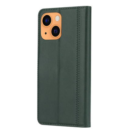 Calf Texture Double Fold Clasp Horizontal Flip Leather Case with Photo Frame & Holder & Card Slots & Wallet For iPhone 13(Green)-garmade.com