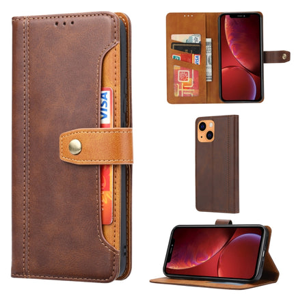 Calf Texture Double Fold Clasp Horizontal Flip Leather Case with Photo Frame & Holder & Card Slots & Wallet For iPhone 13(Brown)-garmade.com
