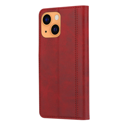 Calf Texture Double Fold Clasp Horizontal Flip Leather Case with Photo Frame & Holder & Card Slots & Wallet For iPhone 13 mini(Red)-garmade.com
