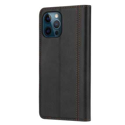 Calf Texture Double Fold Clasp Horizontal Flip Leather Case with Photo Frame & Holder & Card Slots & Wallet For iPhone 13 Pro(Black)-garmade.com