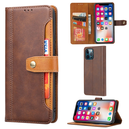 Calf Texture Double Fold Clasp Horizontal Flip Leather Case with Photo Frame & Holder & Card Slots & Wallet For iPhone 13 Pro(Brown)-garmade.com