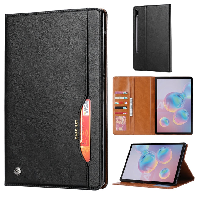 For Samsung Galaxy Tab S7 FE Knead Skin Texture Horizontal Flip Leather Case with Photo Frame & Holder & Card Slots & Wallet(Black)-garmade.com