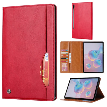 For Samsung Galaxy Tab S7 FE Knead Skin Texture Horizontal Flip Leather Case with Photo Frame & Holder & Card Slots & Wallet(Red)-garmade.com