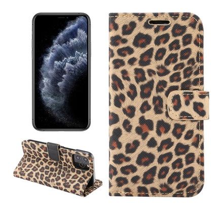 Leopard Pattern Horizontal Flip PC + PU Leather Case with Holder & Card Slots & Wallet For iPhone 13 mini(Yellow)-garmade.com