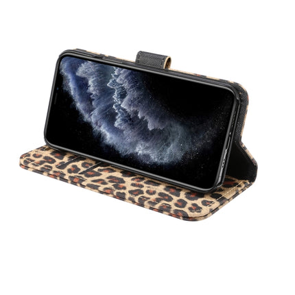 Leopard Pattern Horizontal Flip PC + PU Leather Case with Holder & Card Slots & Wallet For iPhone 13 mini(Yellow)-garmade.com