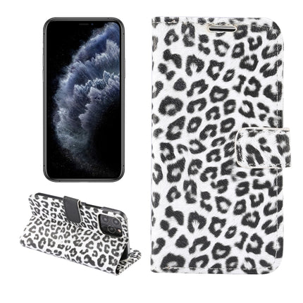 Leopard Pattern Horizontal Flip PC + PU Leather Case with Holder & Card Slots & Wallet For iPhone 13 mini(White)-garmade.com