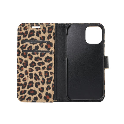 Leopard Pattern Horizontal Flip PC + PU Leather Case with Holder & Card Slots & Wallet For iPhone 13(Yellow)-garmade.com