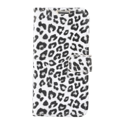 Leopard Pattern Horizontal Flip PC + PU Leather Case with Holder & Card Slots & Wallet For iPhone 13(White)-garmade.com