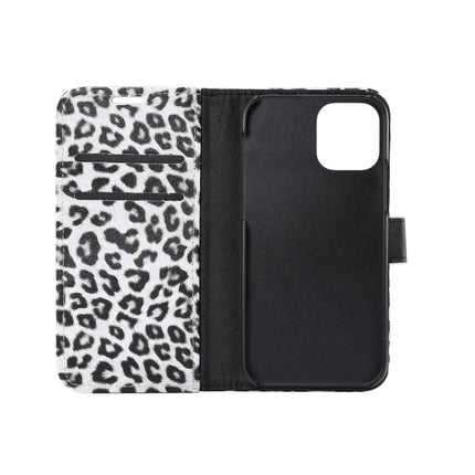 Leopard Pattern Horizontal Flip PC + PU Leather Case with Holder & Card Slots & Wallet For iPhone 13 Pro(White)-garmade.com