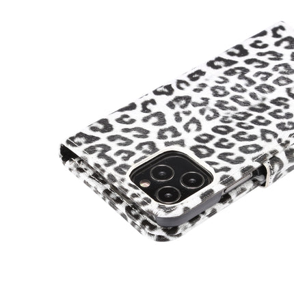 Leopard Pattern Horizontal Flip PC + PU Leather Case with Holder & Card Slots & Wallet For iPhone 13 Pro(White)-garmade.com