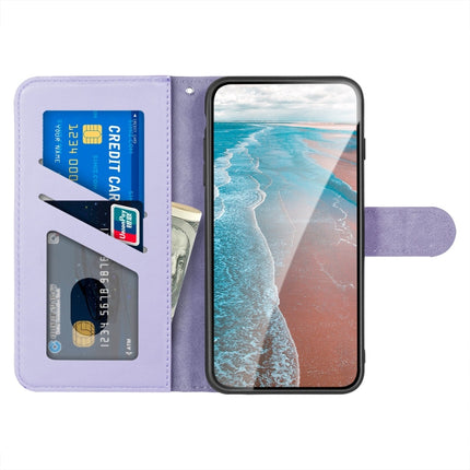 For Xiaomi Redmi 9A Sika Deer Embossing Pattern Horizontal Flip PU Leather Case with Holder & Card Slot & Wallet & Photo Frame(Purple)-garmade.com