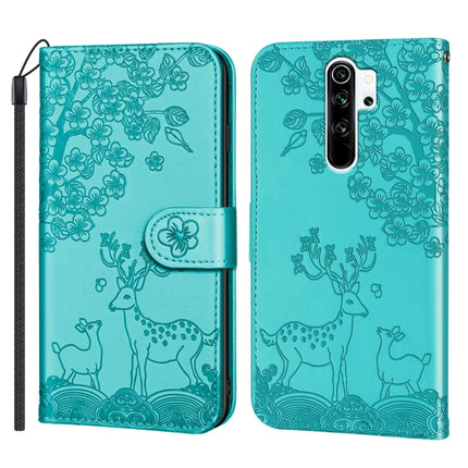 For Xiaomi Redmi Note 8 Pro Sika Deer Embossing Pattern Horizontal Flip PU Leather Case with Holder & Card Slot & Wallet & Photo Frame(Green)-garmade.com