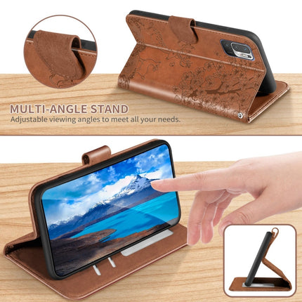 For Xiaomi Redmi Note 10 5G Sika Deer Embossing Pattern Horizontal Flip PU Leather Case with Holder & Card Slot & Wallet & Photo Frame(Brown)-garmade.com