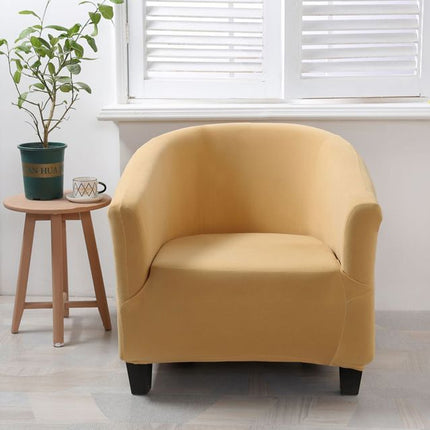 Elastic All-inclusive Single Semicircle Printed Sofa Cover(Beige)-garmade.com