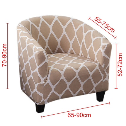 Elastic All-inclusive Single Semicircle Printed Sofa Cover(Cloud Clear)-garmade.com