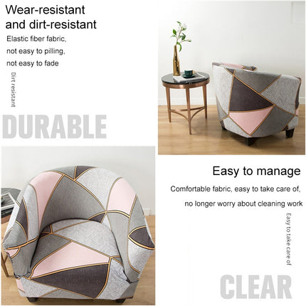 Elastic All-inclusive Single Semicircle Printed Sofa Cover(Grey Space)-garmade.com