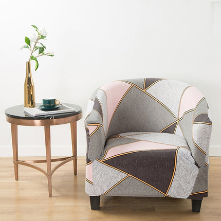 Elastic All-inclusive Single Semicircle Printed Sofa Cover(Colorful Geometry)-garmade.com