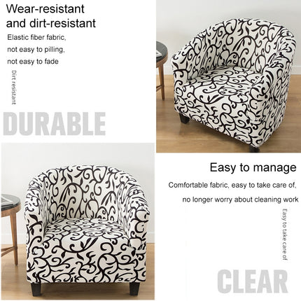 Elastic All-inclusive Single Semicircle Printed Sofa Cover(Black and White)-garmade.com