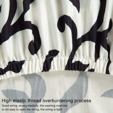 Elastic All-inclusive Single Semicircle Printed Sofa Cover(Black and White)-garmade.com