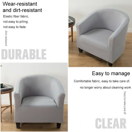 Elastic All-inclusive Single Semicircle Printed Sofa Cover(Grey)-garmade.com