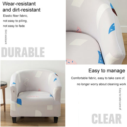 Elastic All-inclusive Single Semicircle Printed Sofa Cover(Color Geometry)-garmade.com