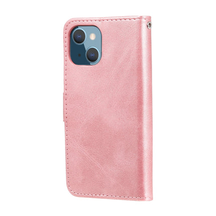 Fashion Calf Texture Zipper Horizontal Flip Leather Case with Stand & Card Slots & Wallet Function For iPhone 13 mini(Rose Gold)-garmade.com