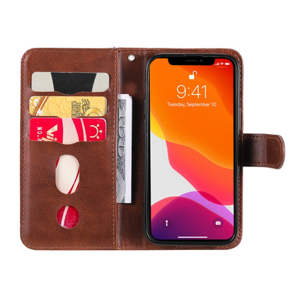Fashion Calf Texture Zipper Horizontal Flip Leather Case with Stand & Card Slots & Wallet Function For iPhone 13 mini(Brown)-garmade.com