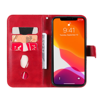 Fashion Calf Texture Zipper Horizontal Flip Leather Case with Stand & Card Slots & Wallet Function For iPhone 13(Red)-garmade.com