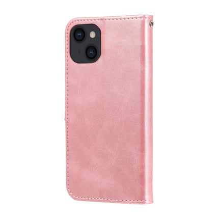 Fashion Calf Texture Zipper Horizontal Flip Leather Case with Stand & Card Slots & Wallet Function For iPhone 13(Rose Gold)-garmade.com