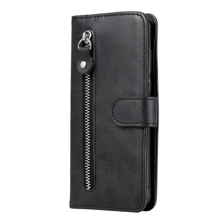 Fashion Calf Texture Zipper Horizontal Flip Leather Case with Stand & Card Slots & Wallet Function For iPhone 13(Black)-garmade.com