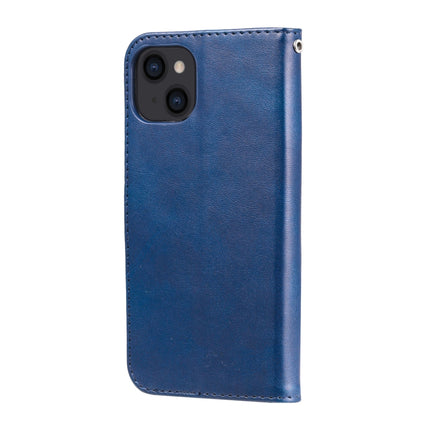 Fashion Calf Texture Zipper Horizontal Flip Leather Case with Stand & Card Slots & Wallet Function For iPhone 13(Blue)-garmade.com