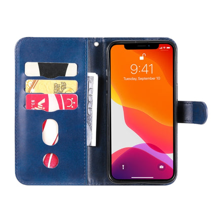 Fashion Calf Texture Zipper Horizontal Flip Leather Case with Stand & Card Slots & Wallet Function For iPhone 13(Blue)-garmade.com