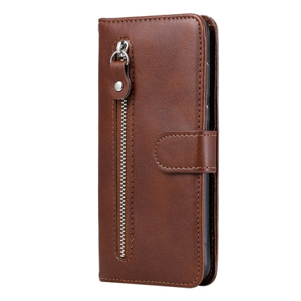 Fashion Calf Texture Zipper Horizontal Flip Leather Case with Stand & Card Slots & Wallet Function For iPhone 13(Brown)-garmade.com