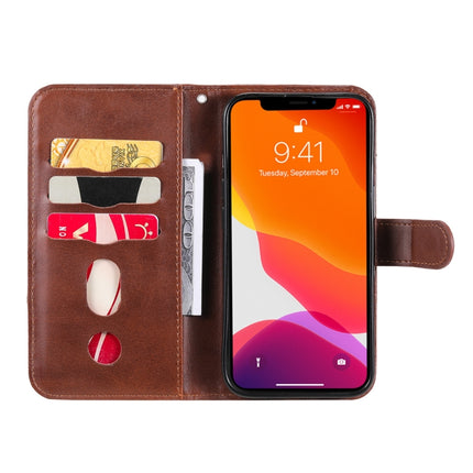 Fashion Calf Texture Zipper Horizontal Flip Leather Case with Stand & Card Slots & Wallet Function For iPhone 13(Brown)-garmade.com