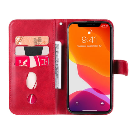 Fashion Calf Texture Zipper Horizontal Flip Leather Case with Stand & Card Slots & Wallet Function For iPhone 13 Pro(Red)-garmade.com