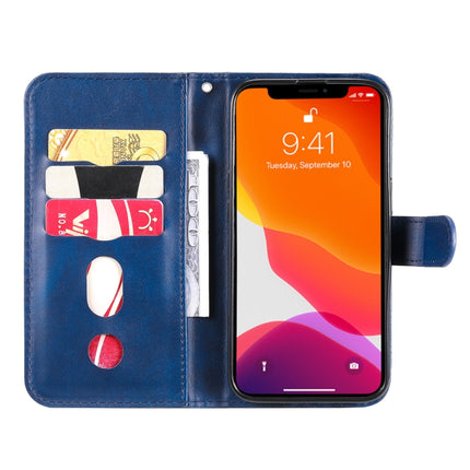 Fashion Calf Texture Zipper Horizontal Flip Leather Case with Stand & Card Slots & Wallet Function For iPhone 13 Pro(Blue)-garmade.com