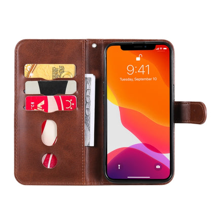 Fashion Calf Texture Zipper Horizontal Flip Leather Case with Stand & Card Slots & Wallet Function For iPhone 13 Pro(Brown)-garmade.com