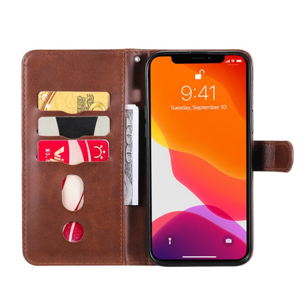 Fashion Calf Texture Zipper Horizontal Flip Leather Case with Stand & Card Slots & Wallet Function For iPhone 13 Pro Max(Brown)-garmade.com