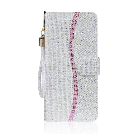 Glitter Powder Horizontal Flip Leather Case with Card Slots & Holder & Lanyard For iPhone 13(Silver)-garmade.com