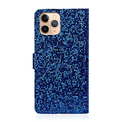 Glitter Powder Horizontal Flip Leather Case with Card Slots & Holder & Lanyard For iPhone 13 Pro Max(Blue)-garmade.com